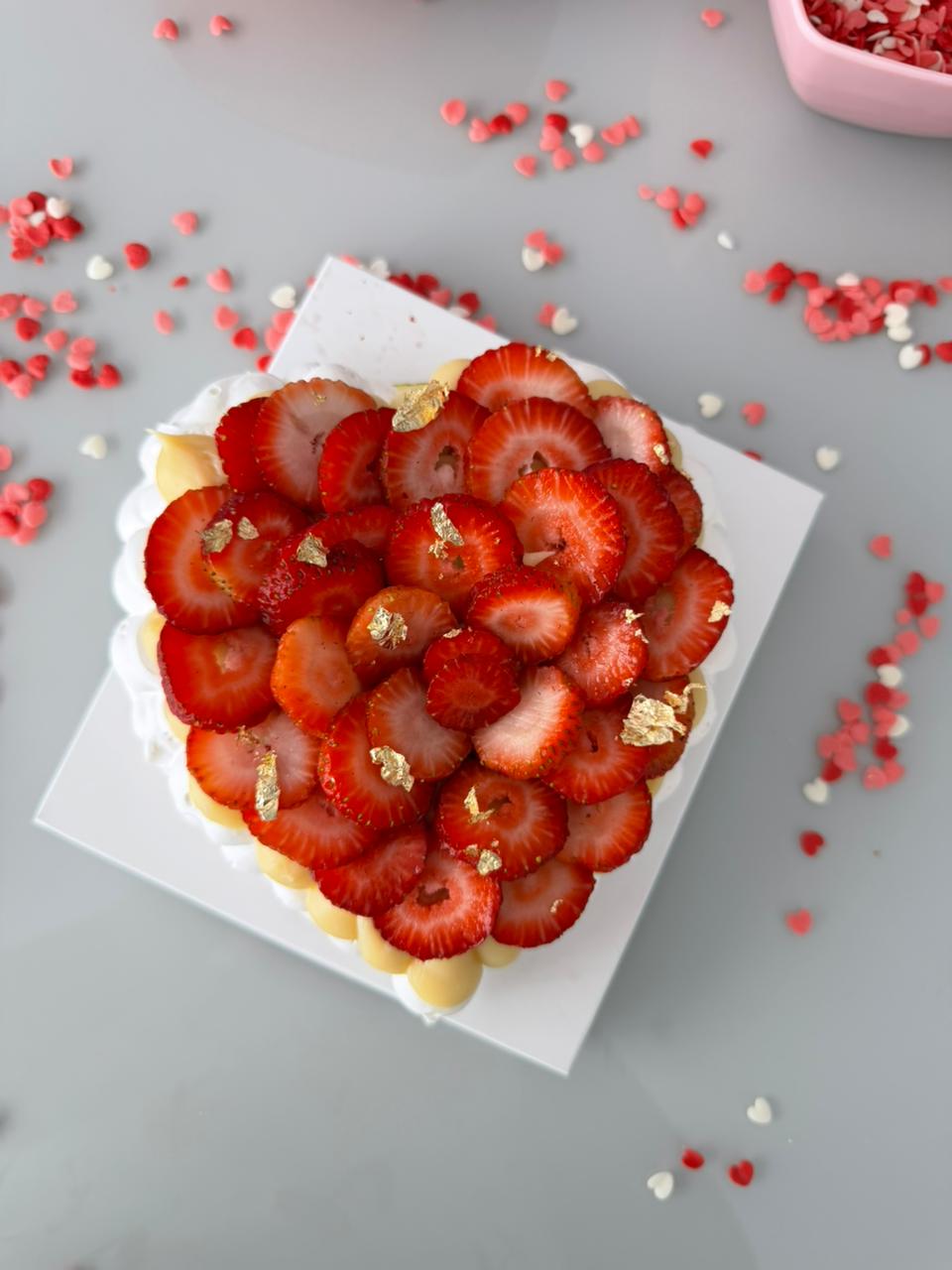 Heart Strawberry Pavlova